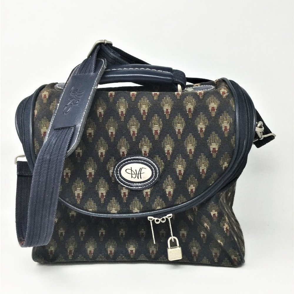 Vintage DVF Cosmetic Travel Carry On Bag W/ Strap